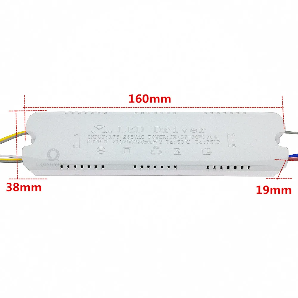 1ชิ้น AC220V 2.4G RF ไดรเวอร์ LED อัจฉริยะ37-60Wx4 240W DC110-210V รีโมท & แอปควบคุมสีได้ลดแสงสีได้