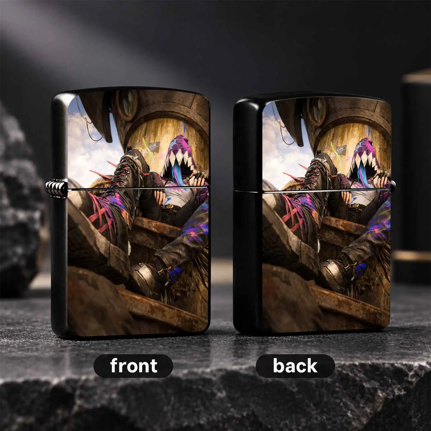 Creative Cyber Character Themed Lighter, Stylish Graffiti Hooded Cosplay Pattern, Portable Cool Street Vibe Accessory, Ideal For Daily Use Outdoor Camping Gifting, Fits All Scenarios Unique Trendy Souvenir For Hobbyists A Humorous And Inter