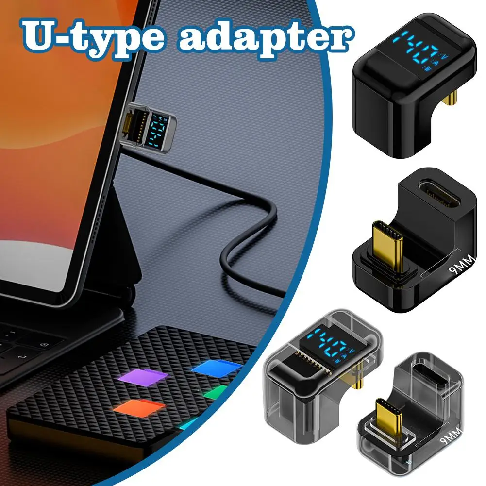 Type-c Adapter 180 Degree Elbow Digital Display Display U-shaped 4.0 Adapter 140w Adapter Full-featured C1j0