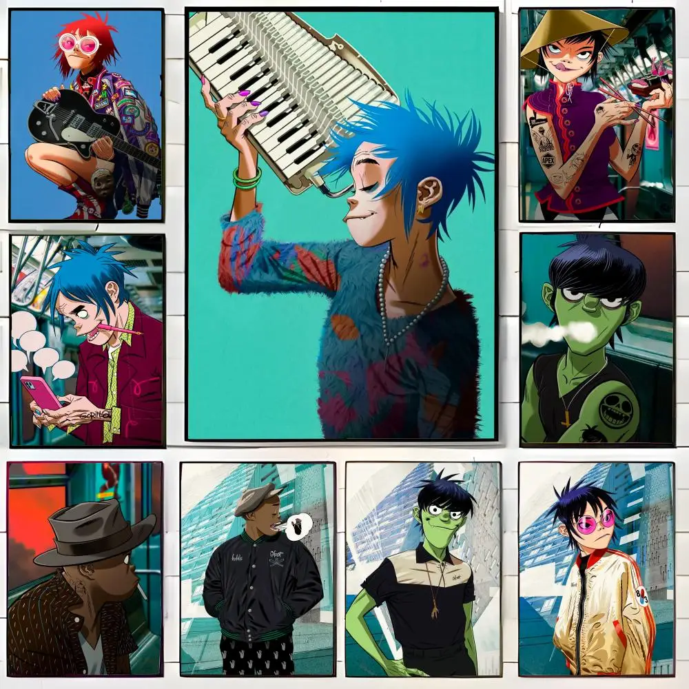 Band Virtual G-Gorillaz Poster Wall Art Print Poster Decorative Mural Home Decor Gift Unframed