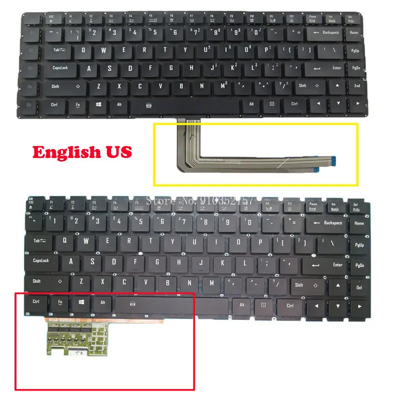 

English US No Backlit Paper Keyboard For Gigabyte For AERO 14 27703-US641-G30S SKB1506-US 27703-US641-G30S SKB1507-US No Frame