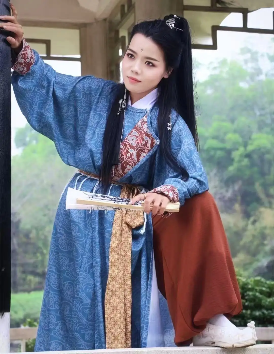 Traditional Chinese Hanfu Men Women Tang Dynasty Round Neck Robe Halloween Carnival Cosplay Clothing Vintage Pastoral Style Suit