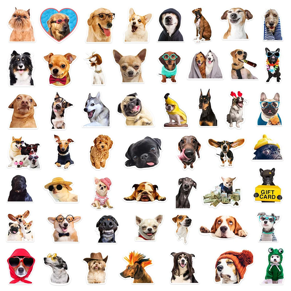 10/30/50pcs Funny Cartoon Dog Stickers Cute Puppy Decals DIY Skateboard Motorcycle Notebook Phone Bike Kids Sticker Toys Gifts