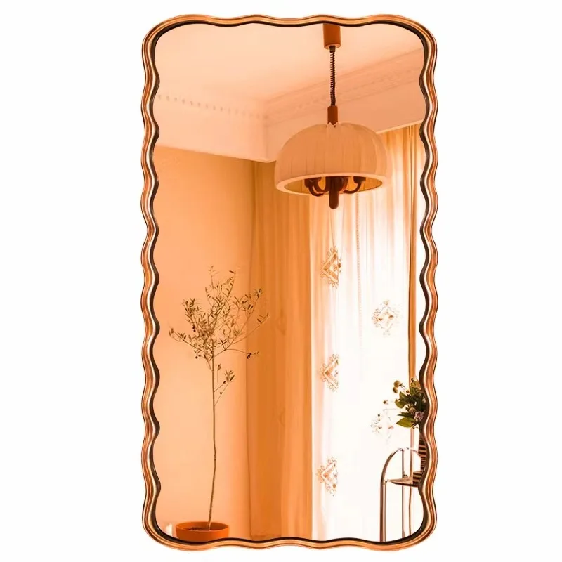 

French retro full body wall hanging gold floor mirror home cloakroom bedroom