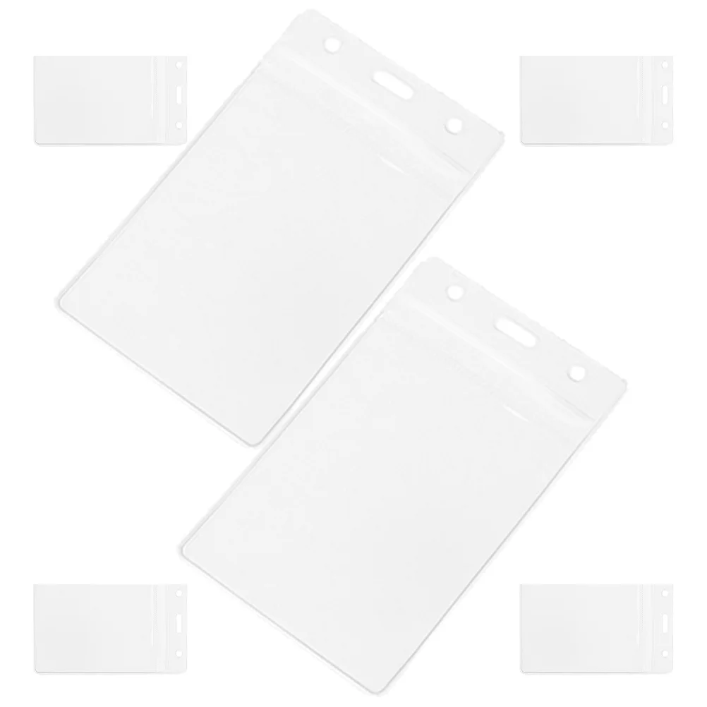 

6 Pcs Card Sleeve Waterproof Id Holders for Badges Plastic Sleeves Clear Cards Pvc Work