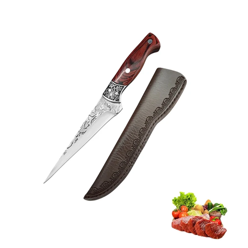 Professional Chef Knife Kitchen Boning Knife Wooden Handle Hand Forged Knife Meat Cleaver Stainless Steel Butcher Knife