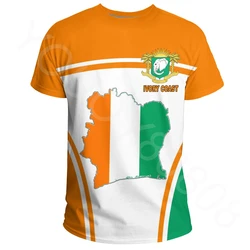 Africa Zone Men's Summer Short Sleeve Clothing 3D Printed Casual Loose T-Shirt - Ivory Coast Active Flag T-Shirt