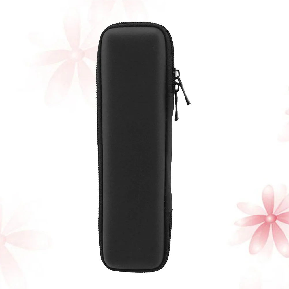 

Professional Pencil Case Black Plastic Material with Zipper Mesh Pocket Elastic Strap for Pens and Pencils Storage Bag