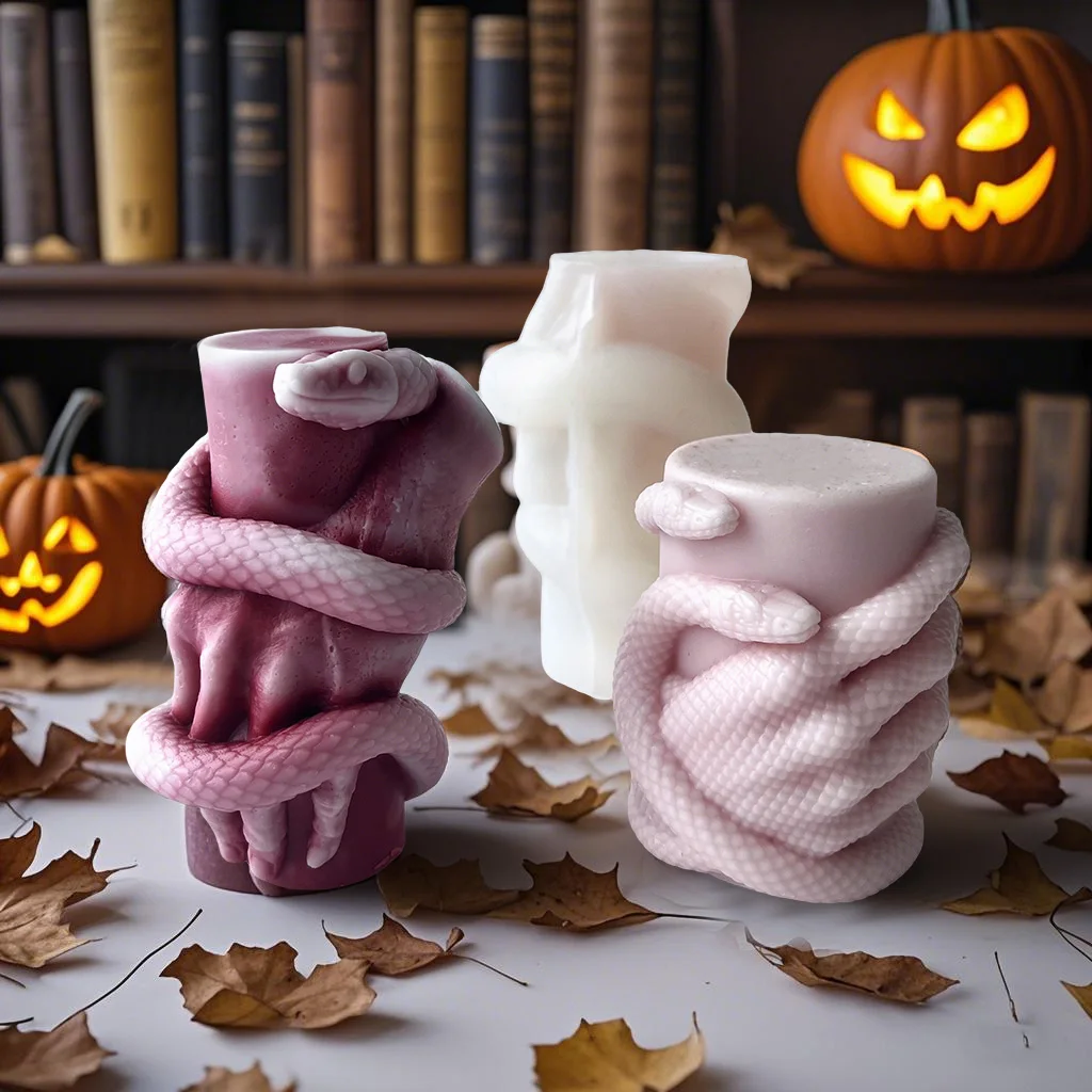 

Halloween Snake Packaging Hand Mold Ornament Mold Candle Silicone Mold Resin Mold Concrete Mold Handmade Silicone Casting Mold