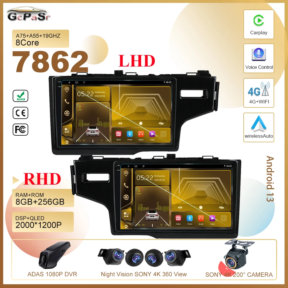 

Android For Honda Jazz 3 2015 - 2020 Fit 3 GP GK 2013 - 2020 Right hand driver Car Radio Stereo Multimedia Player GPSNavigation