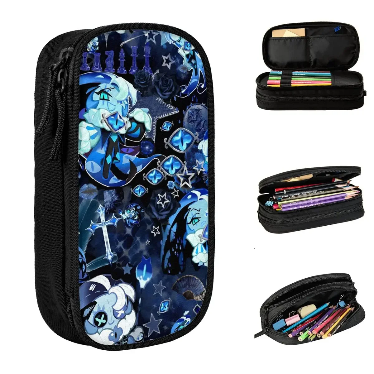 Anime Shadow Milk Cookie Run Kingdom Pencil Cases CRK Cartoon Game Pencilcases Pen for Student Large Storage Bag Stationery