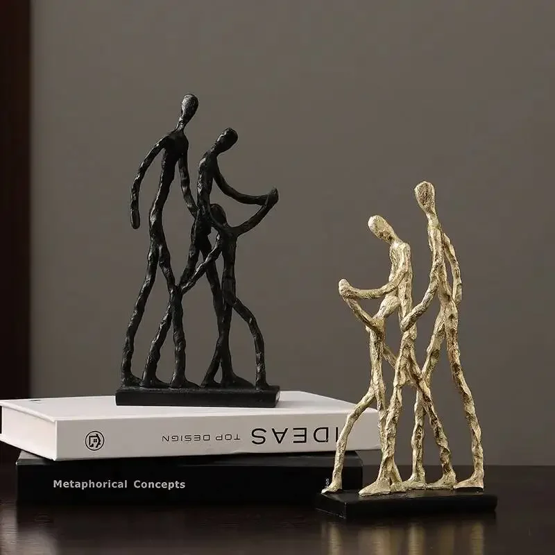 Humanoid Portrait Sculpture Resin Handicraft A Family of Three Family Statue Decorative Figurines Home Decoration Accessories