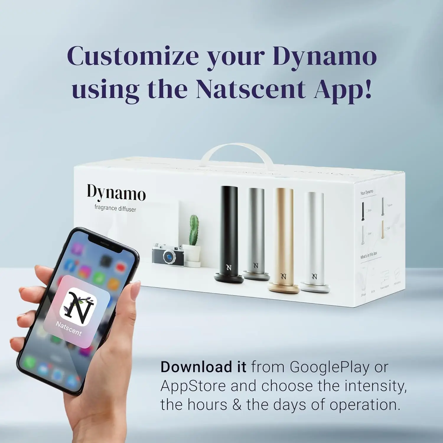 Dynamo Ential Oil Diffuser For Home With Fragrance Sample, App & Manual Control, Cold-Air Scent Diffusers For Home,Large Room,