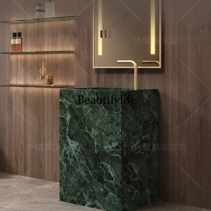 D1089 hotel villa rock slab column basin outdoor courtyard integrated floor-to-ceiling hand and face basin