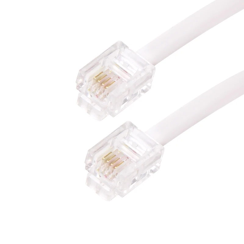RJ11 6P4C Male to Male Modular Phone Internet Telephone Extension Cable Connector 1M 2M 3M Telephone Cable