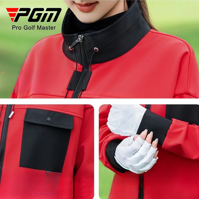 PGM سترات جولف نسائية بأكمام طويلة مع سترة واقية رياضية من الصوف للخريف والشتاء YF810