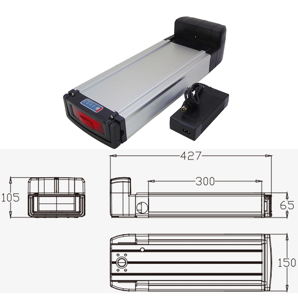 Original Rear Rack 48V 36V Carrier Bike Battery 12.8Ah 14Ah 16Ah 17.5Ah Carrier Luggage Electric Cargo Bicycle