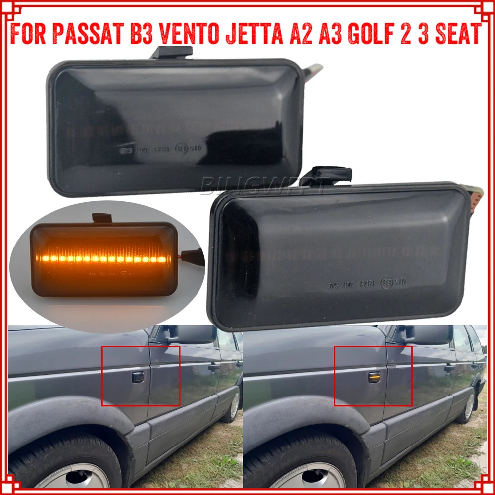 For VW Volkswagen Golf 3 MK3 1H1 1H5 1E7 Passat 35i Vento 1H2 1991 1992 1993 1994 1995 LED Side Marker Turn Light Signal Lamp