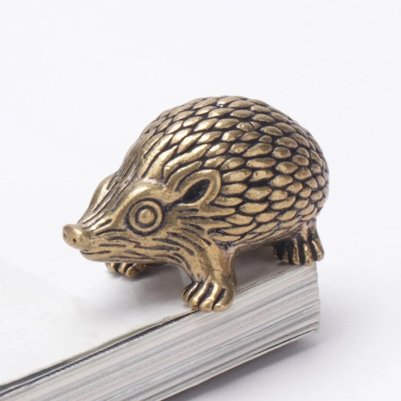 Mini Messing Igel Ornament Metall Tiere Statue Figur Antike Tee Haustier Für Home Office Schreibtisch Dekor Geschenk – Detail 2