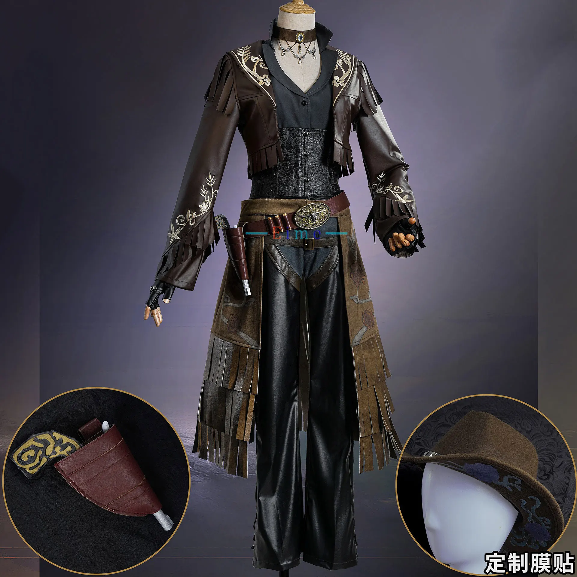 Game Identity V Barmaid Demi Bourbon Cosplay Costume Black Rose Cowgirl Cosplay Suit  Halloween Carnival Uniforms Custom Made