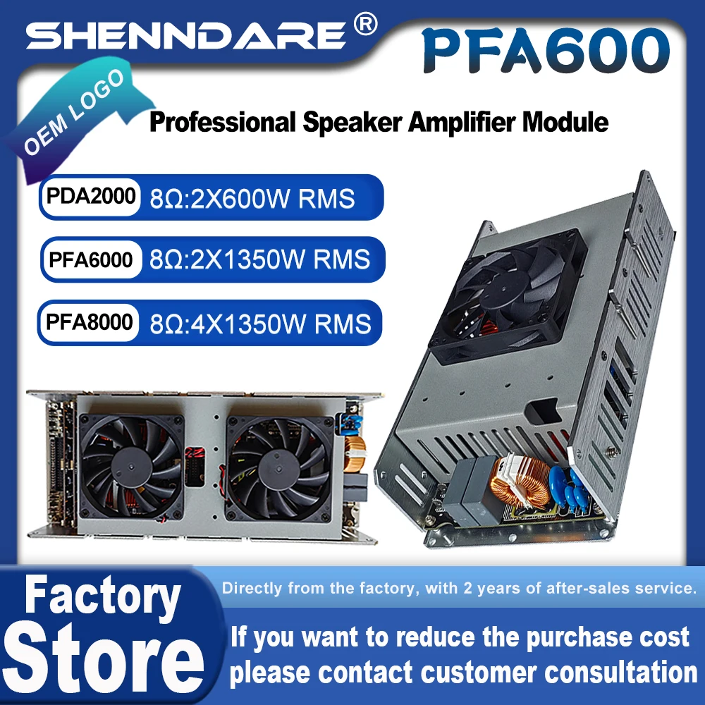 

SHENNDARE PFA6000 Class D Amplifier Module 4000W Bridged Mono 2x2000W Stereo Pro Audio Power Board for Active Subwoofer DIY