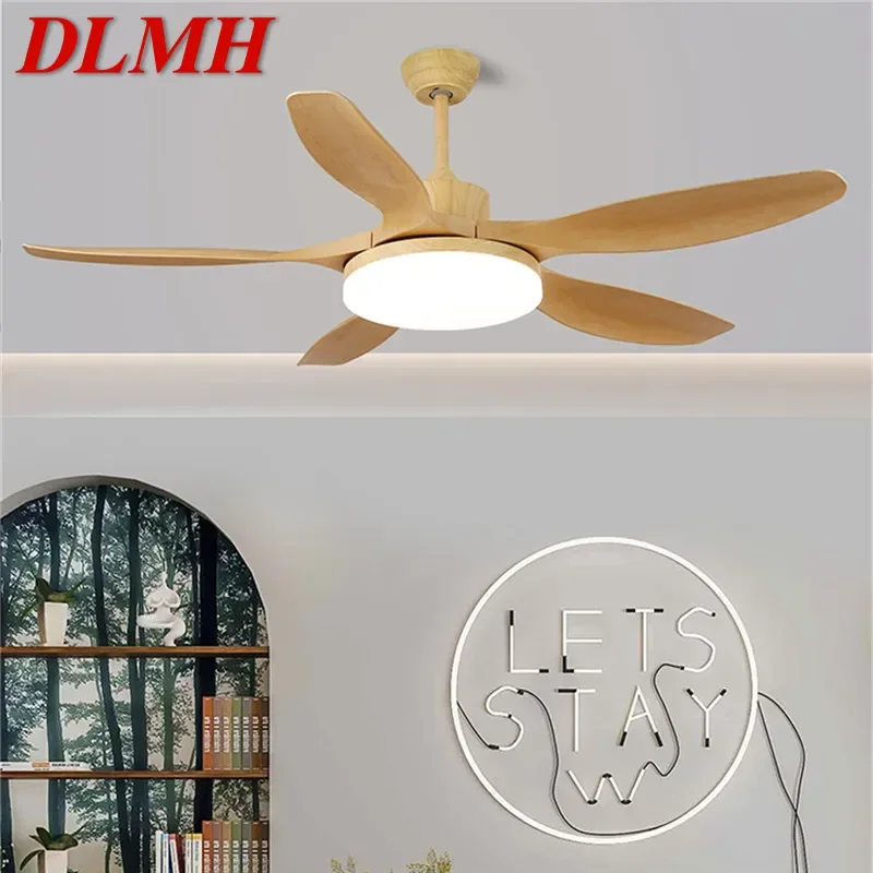 DLMH Modern Fan Light Luxury Living Room Restaurant Bedroom Study LED Ceiling Fan Light Remote Electric Fan Light