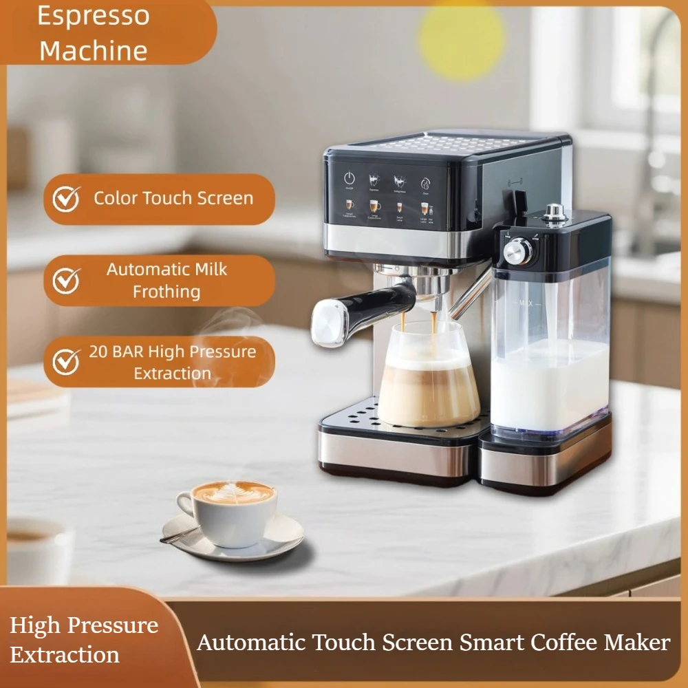 Smart Italian Espresso Machine Automatic Touchscreen High Pressure Extraction Household Coffee Maker For Home Use