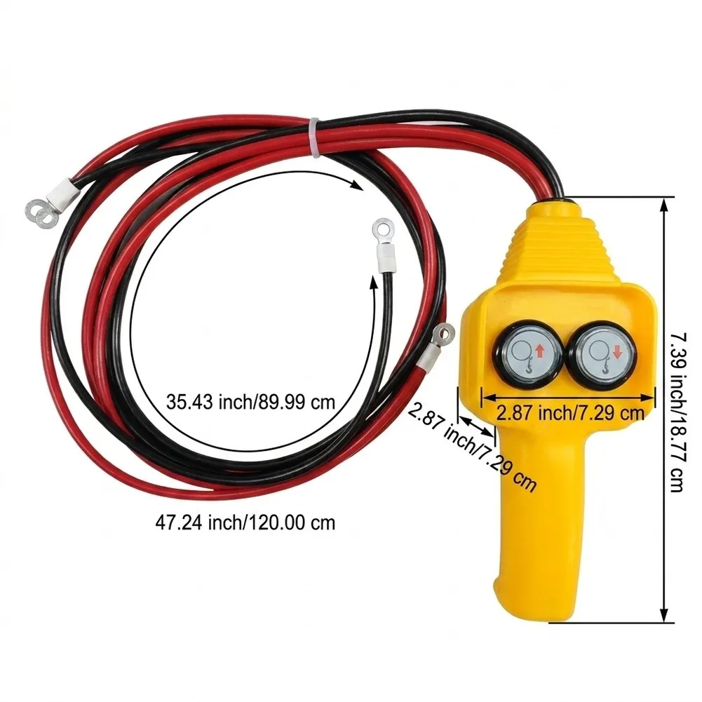 1pc Hoist Controller 12V Push-button Switch Assembly Remote Control Replacement Parts For 12V Electric Winches Hoist Equipment