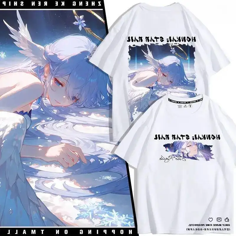 

Anime Game 2025 Honkai: Star Rail Cos Robin Unisex Cartoon Print Simple Top Summer Short-Sleeved Present