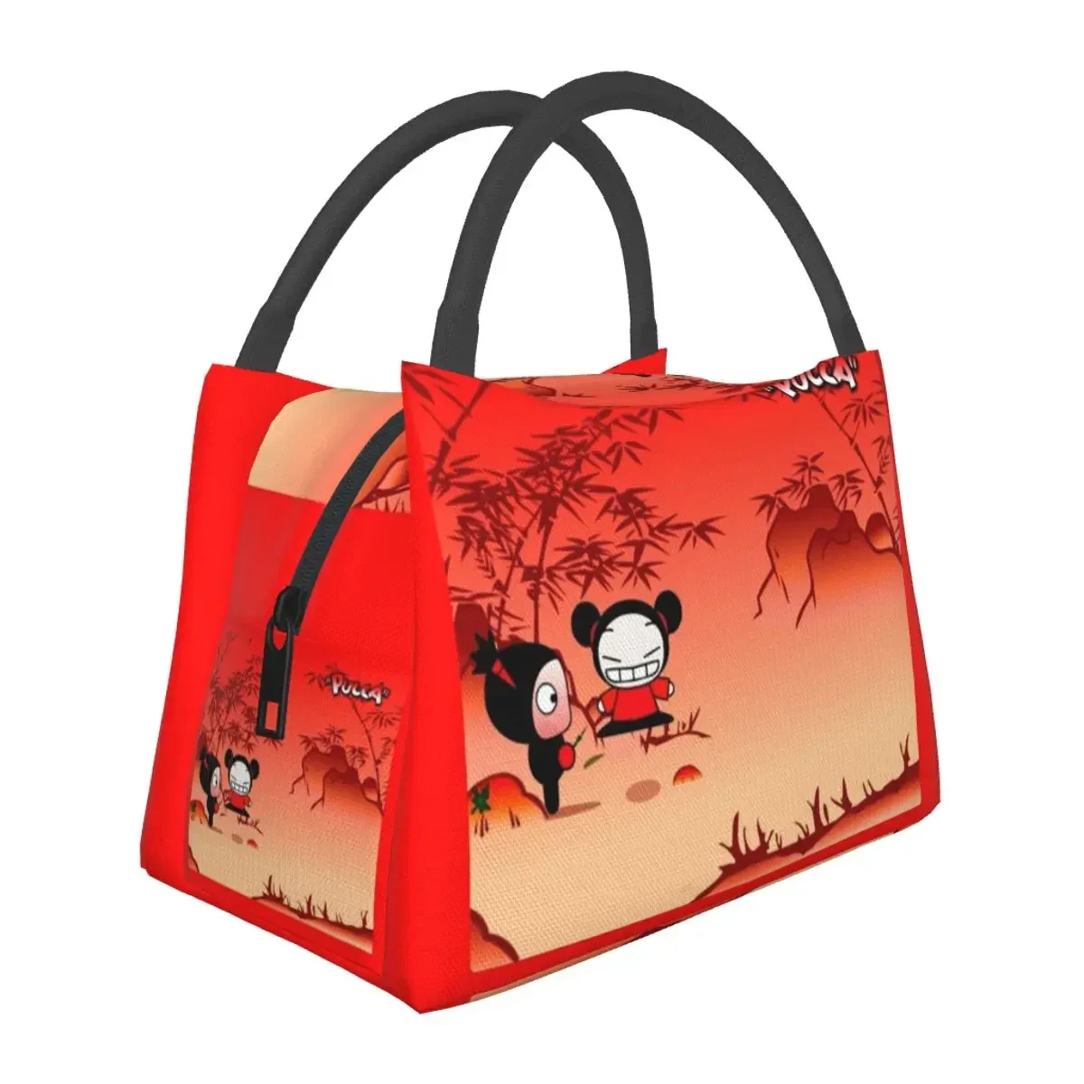 Pucca Mouse Pad Ecpuezpvoei Lunch Bags Insulated Bento Box Resuable Picnic Bags Cooler Thermal Bag for Woman Student Office