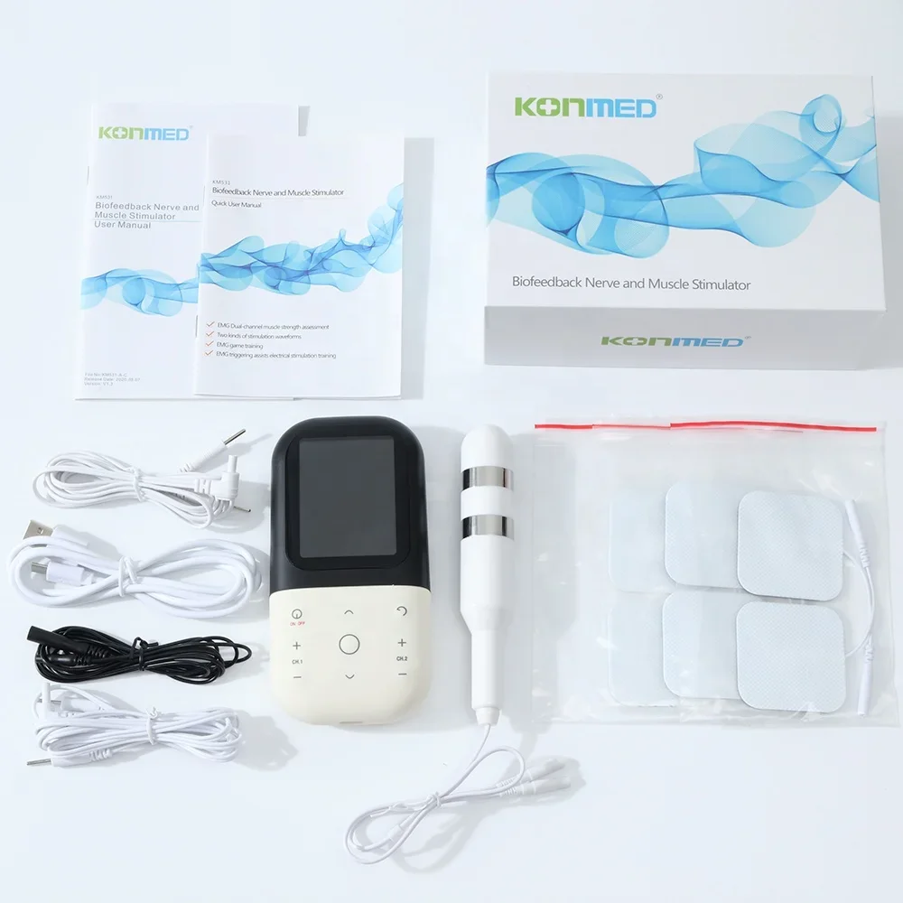 NEW For KM531 2-Channel Biofeedback Pelvic Floor Muscle Exercise Vaginal Stimulator Steel LED for Urinary Physical Therapy Abs