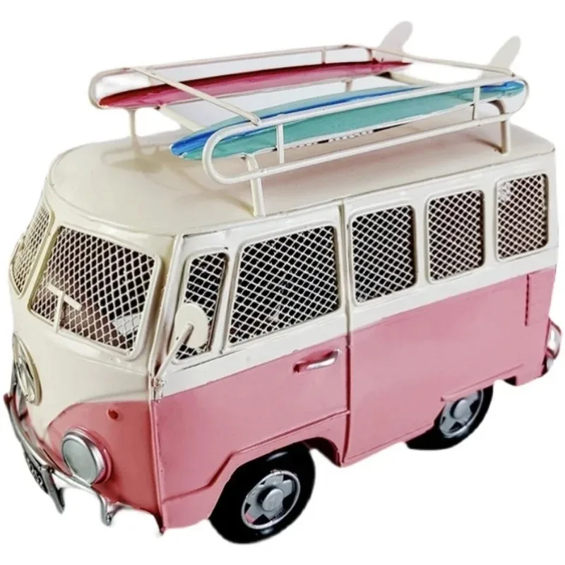 Classic Car Bus Model Tissue Box Living Room Home Coffee Table Ornament Paper Box