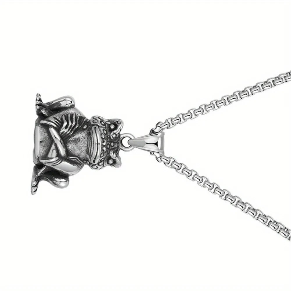 2024 Small Toad Means Money Rolling Personality Men Party Necklace Men's Party Hip Hop Party Trend Necklace Wholesale