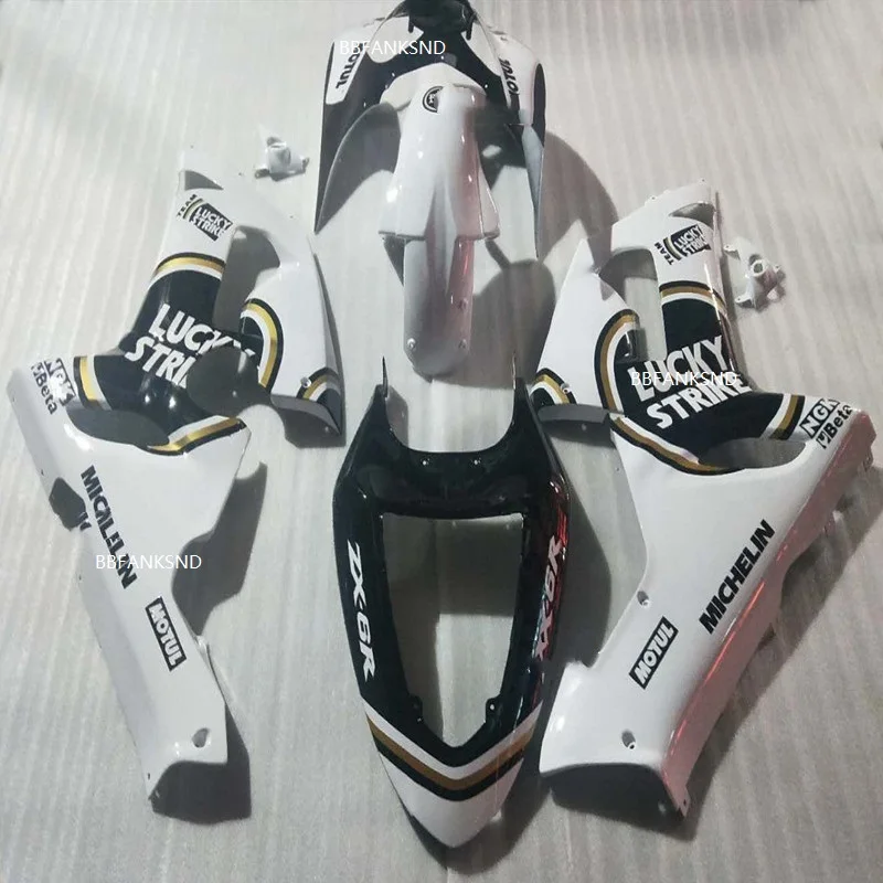 Hi-grade Motorcyce Fairing for KAWASAKI Ninja ZX6R 636 2005 2006  ZX-6R 05 06 ABS  white/black Fairings set Cool ZX 6R 05-06