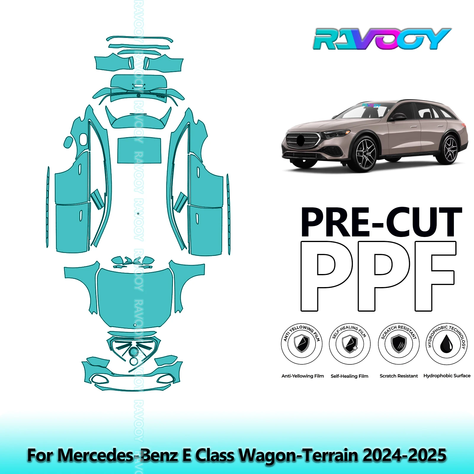 

Full Vehicle Clear Bra Precut PPF Paint Protection Film For Mercedes-Benz E Class Wagon-Terrain 2024-2025