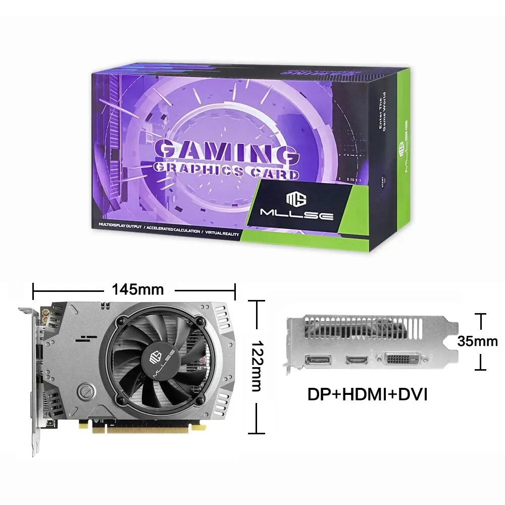 MLLSE AMD RX 550 4GB Placa Gráfica GDDR5 128Bit DVI HDMI DP PCI-E 3.0 Radeon GPU Rx 550 Placa De Vídeo Para Jogos Placa De Vídeo