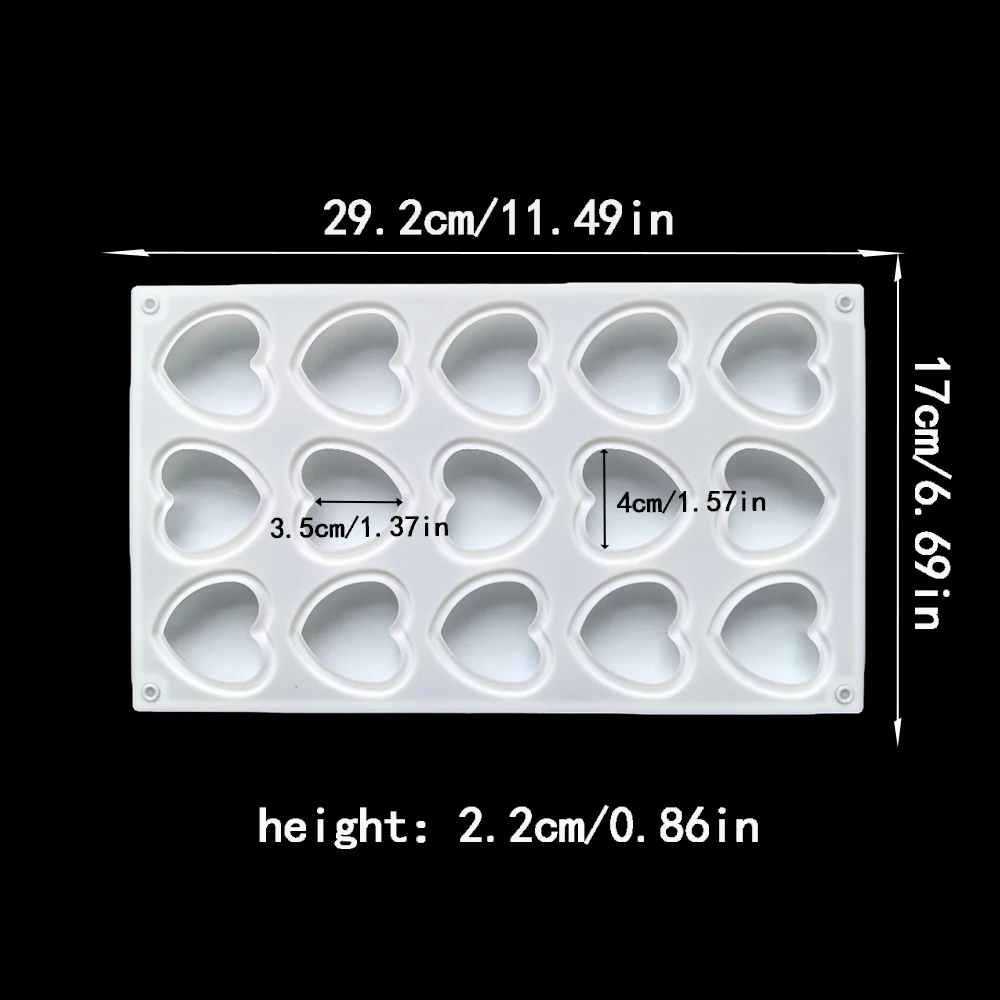 1pc Valentine\'s Day heart-shaped cake chocolate silicone mold for DIY mousse dessert mold candy ice cream cake cheese jelly mold