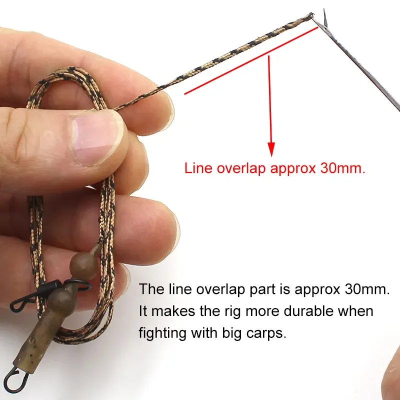 100cm Ready Made Carp Rigs Braided Leadcore Fishing Carp FishingLine Carp Tackle Set With Swivels Rig For Fishing Equipment