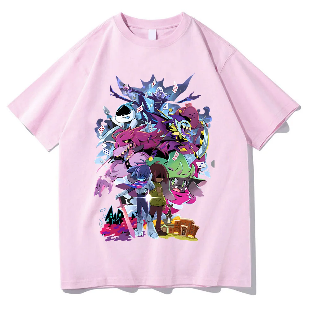Deltarune Merch Charaktere Artwork T-Shirt Vollständiges Cast-Design Fan-Bekleidung Herren Deltarune Spiel Baumwoll-T-Shirt Lustiges Loses Unisex-Tee – Detail 11