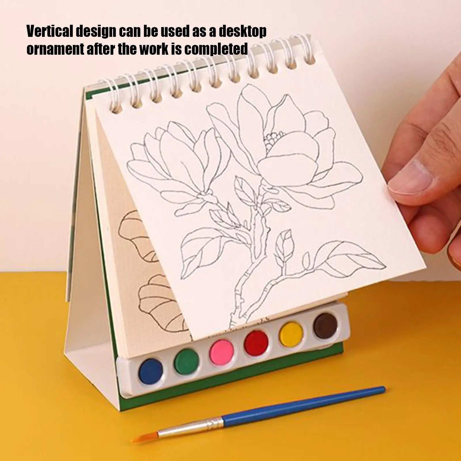 Livro de pintura a água lavável livro de aquarela com pincel iniciante-friendly pintura sketchbook educacional pré-escolar