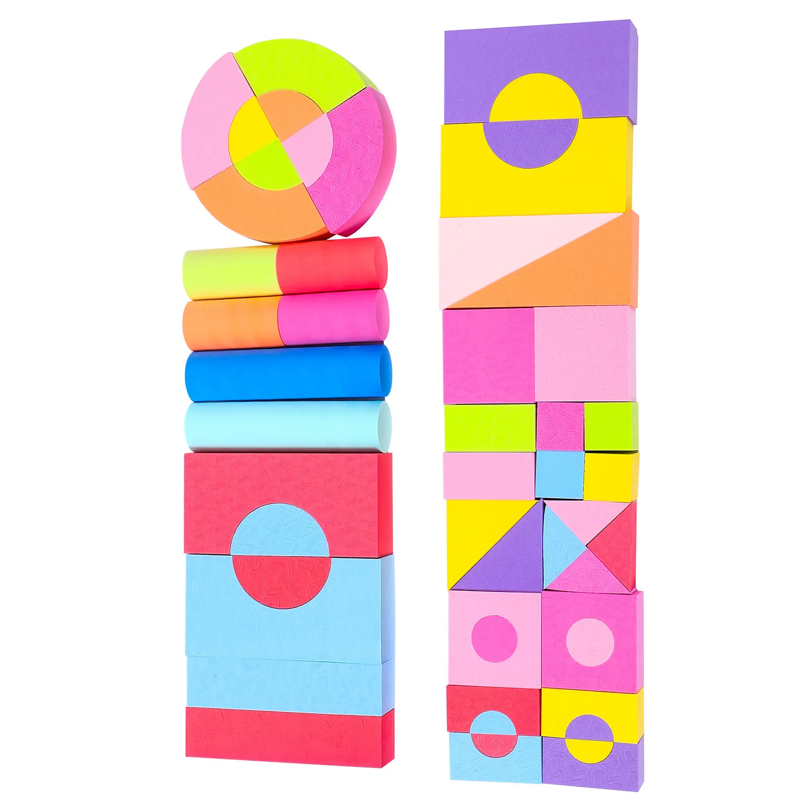 

50Pcs Soft Eva Blocks Stackable Shape Color Learning Building Sets for Toddlers Early Education Foam Cognitive Development