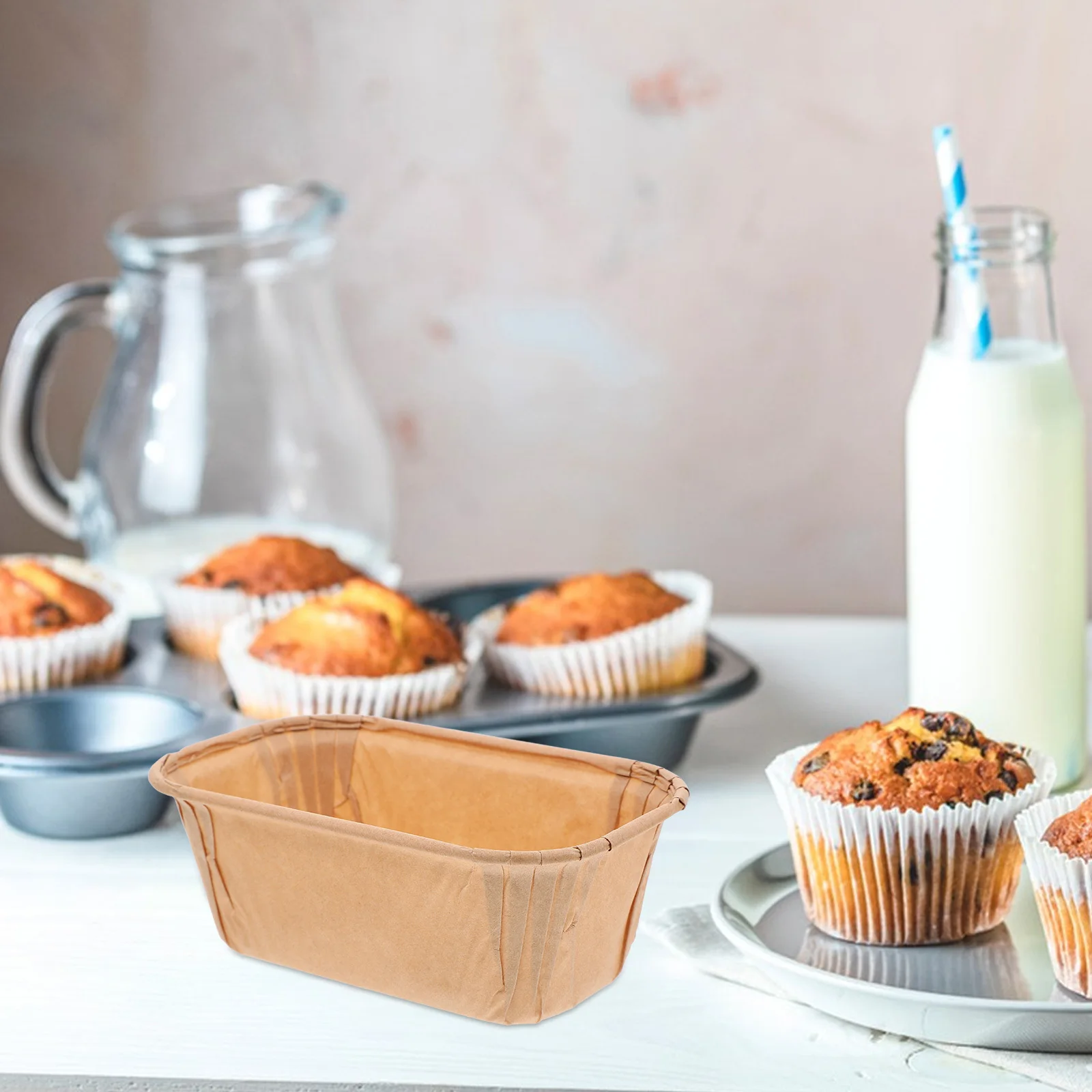 

50Pcs Paper Cupcake Liners Rustic Brown Small Muffin Wrappers Baking Cups Paper Dessert Cups for Parties Cupcake Liners