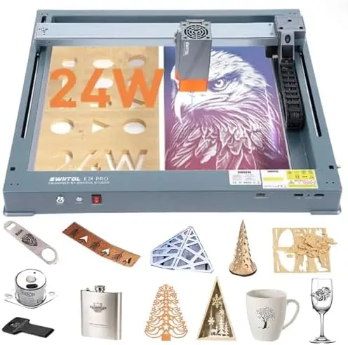 

24000Mw(24W) Laser Engraver, Laser Cutter 36000Mm/Min, Engraving Cutting Machine With 0.06Mm High Accuracy, Class