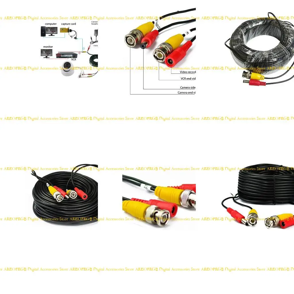 

E21E 2 in 1 BNC Video Power for DC Extension Cable for CCTV Security Camera Home Closed-Circuit System