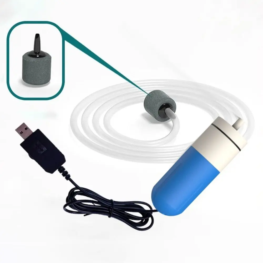 Adjustable Speed Aquarium Oxygen Air Pump USB Charging Portable Air Compressor Aerator Ultra Quiet Mute Oxygen Aerator Aquarium
