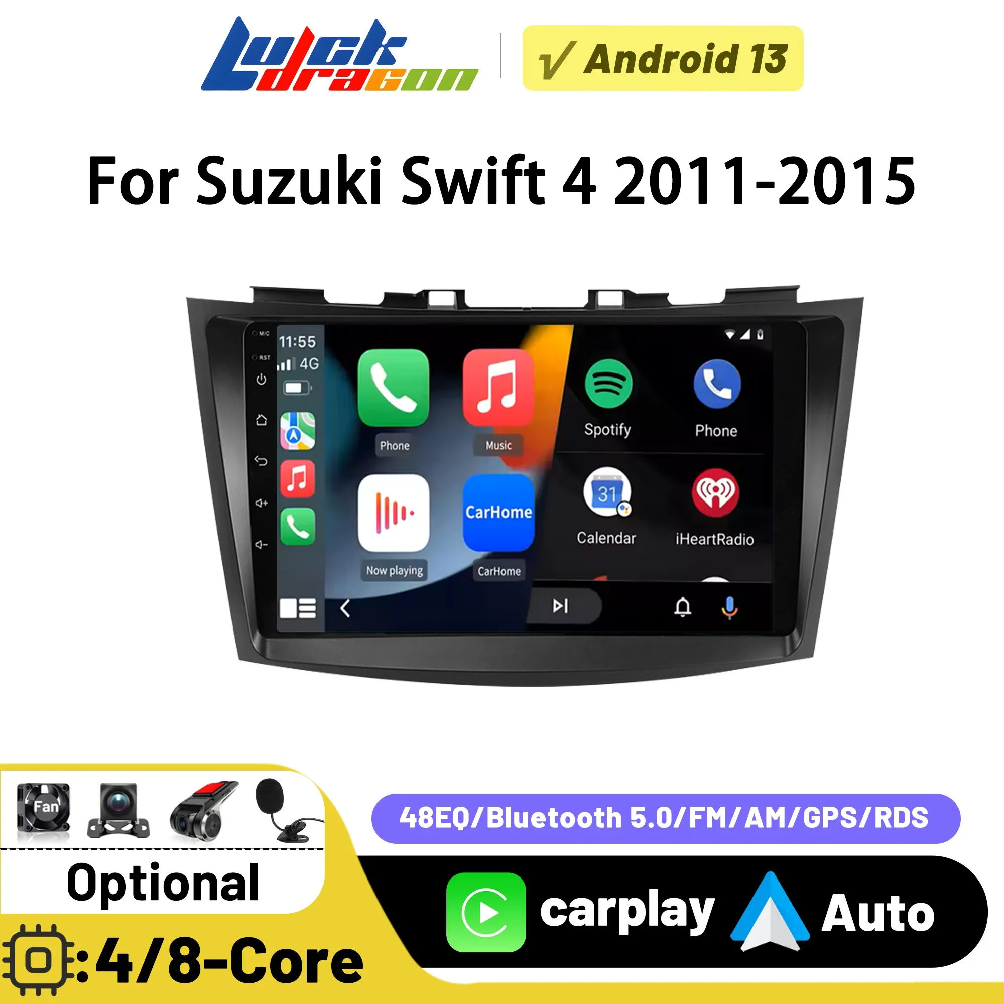 

For Suzuki Swift 4 2011-2015 Car Radio Carplay Android Auto Multimedia Player 2Din Android 14 HD Touch Screen Radios Bluetooth