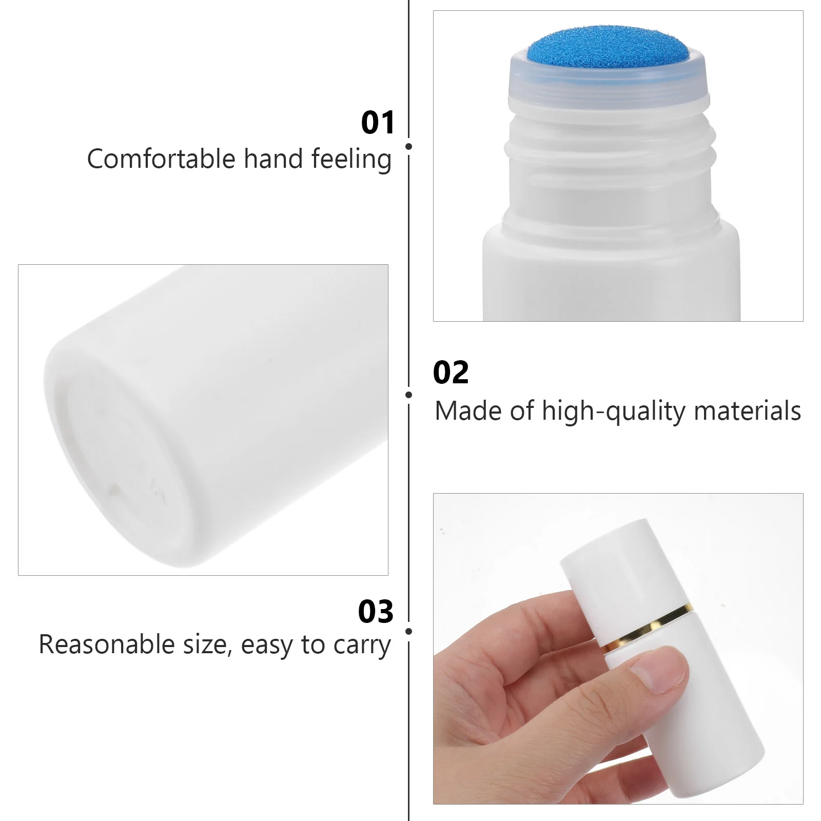 6 Pcs Smudge Bottle Refillable Sub Bottles Sponge Liniment Storage Plastic Abs Containers Travel