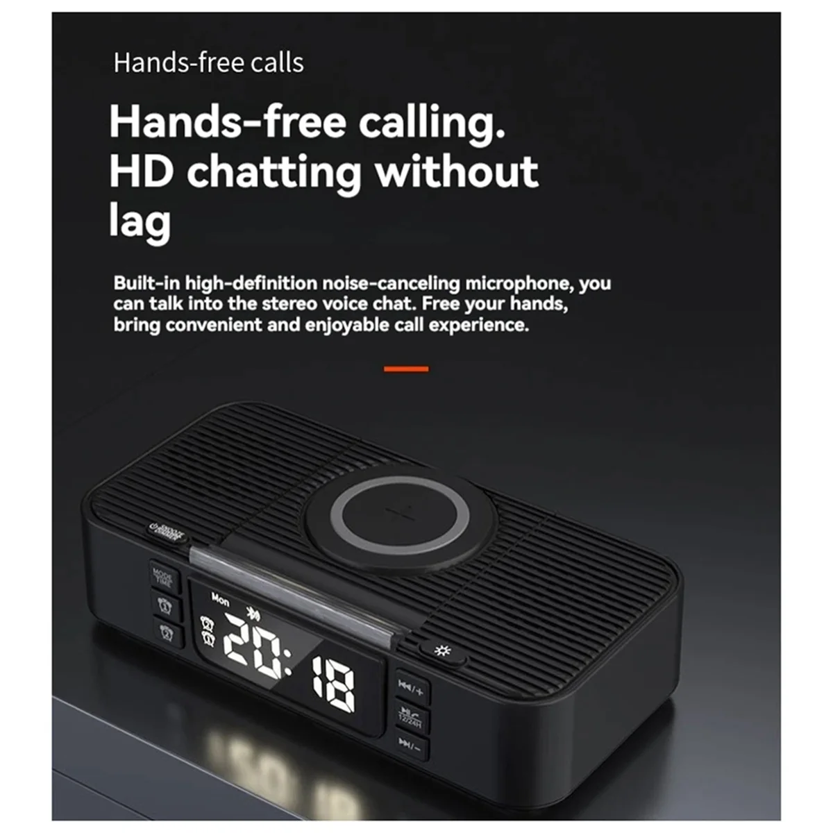 

Portable Bluetooth Speaker with Wireless Charging Atmosphere Light