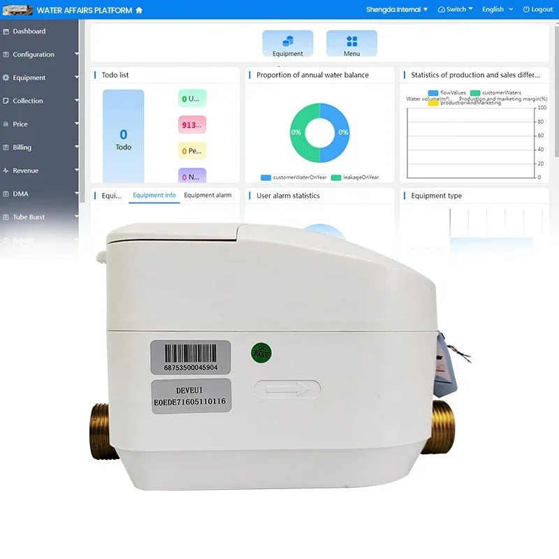 Lorawan smart ultrasonic water meter software dn15 with valve