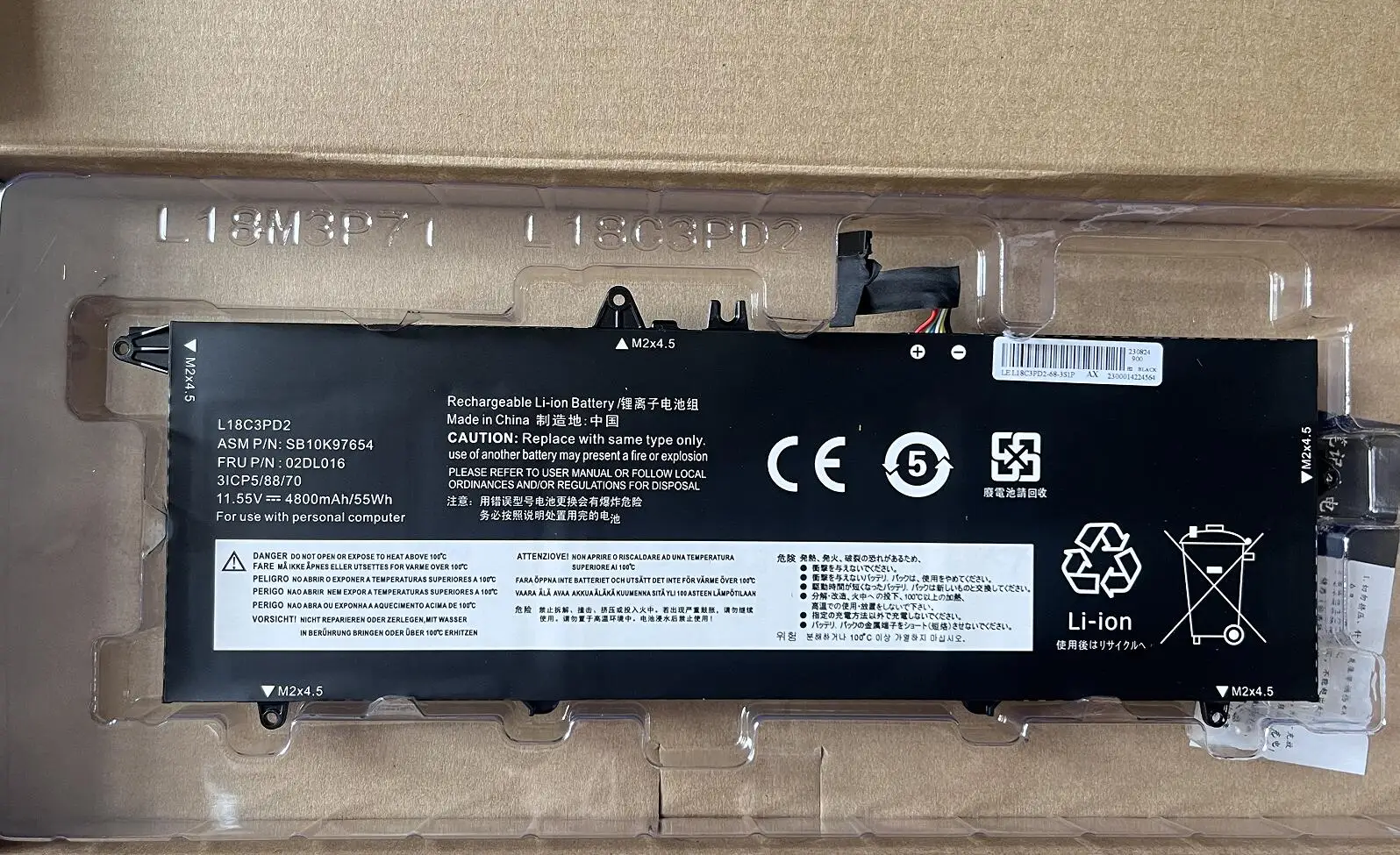 L18M3PD1 L18C3PD2 Laptop Battery For Lenovo ThinkPad T14S T490S T495S Series L18C3PD1 L18L3PD1 L18M3PD2 02DL013 02DL01